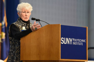 Nursing icon Loretta Ford speaks at the 2016 SUNY Poly White Coat Ceremony.