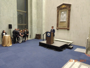 SUNY Poly Electrical Engineering Major David Jeselson speaks at the ThanksUSA Capitol Hill Reception.