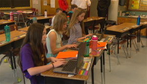 Over the course of two months, fifth graders at Clinton Elementary School learned coding from Interactive Media & Game Design major Michael Spencer.