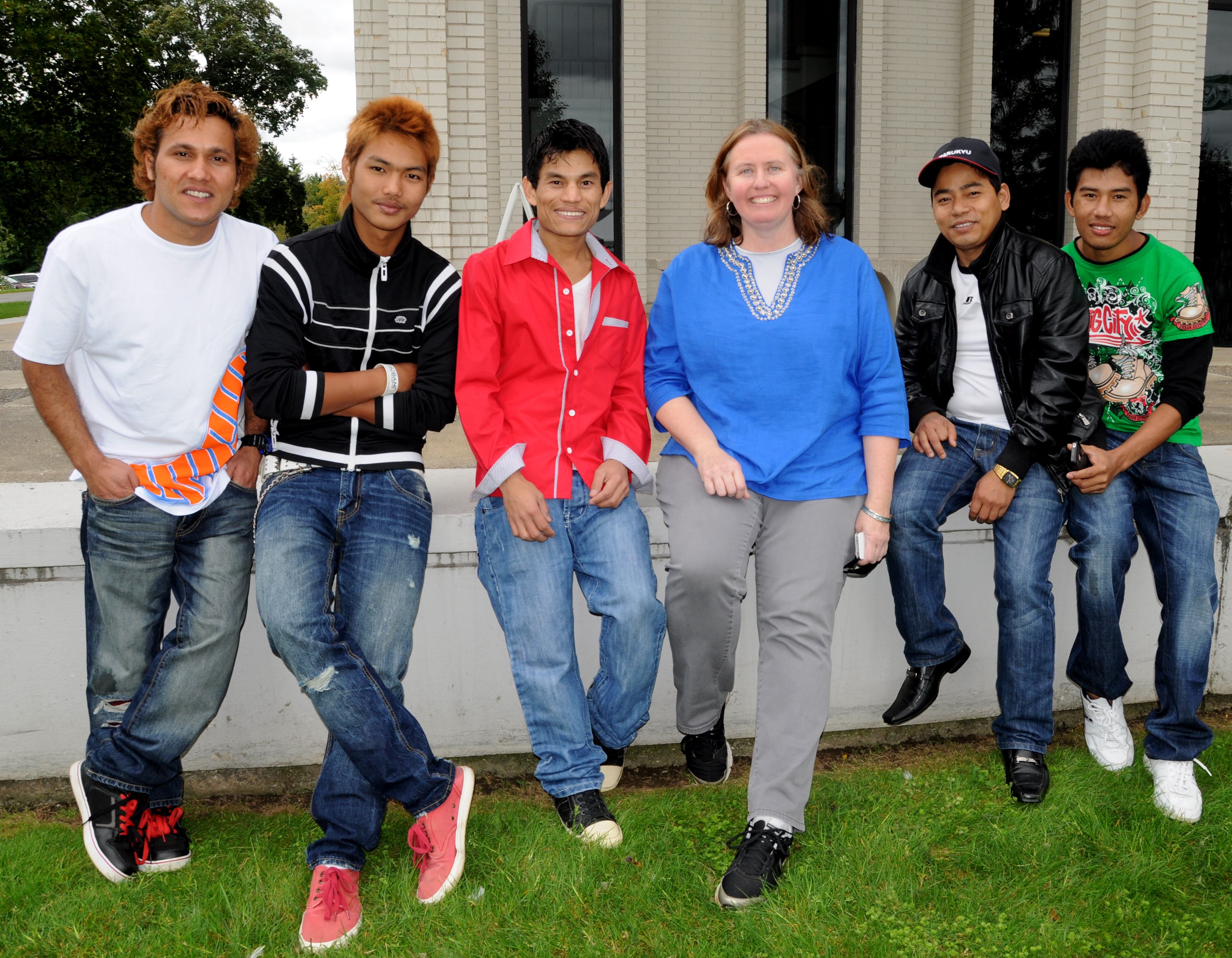 Kathryn Stam with Nepali Band