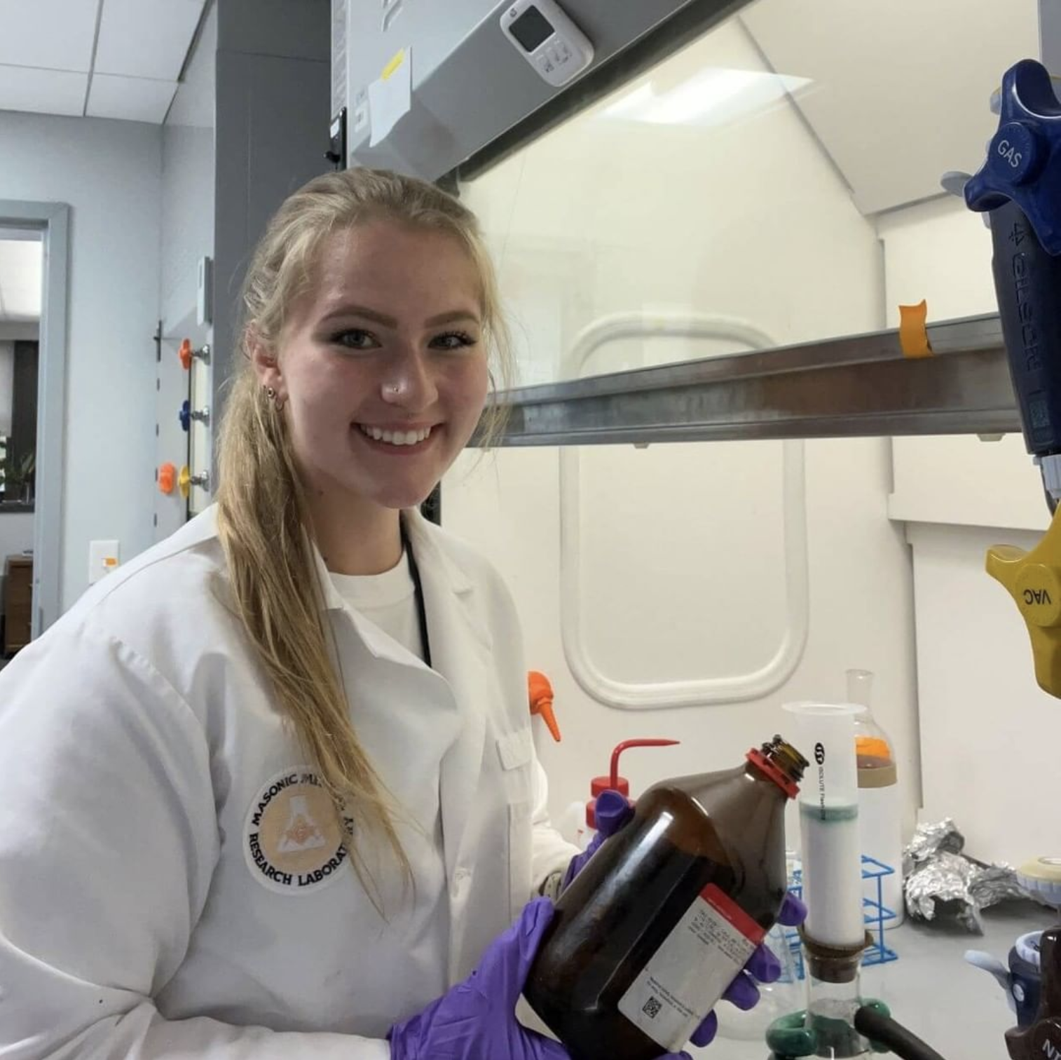 Catherine Mattern in the Biology Lab