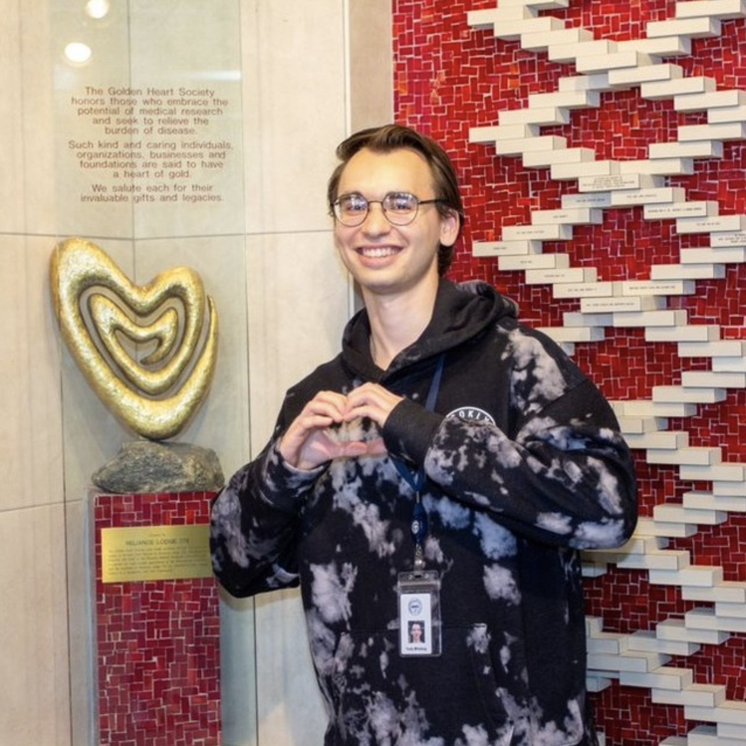 Yuriy Milobog making a heart gesture