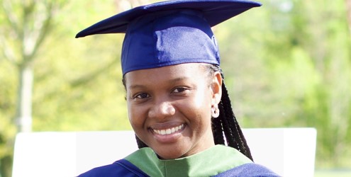 Shakeil Thomas in her cap and gown