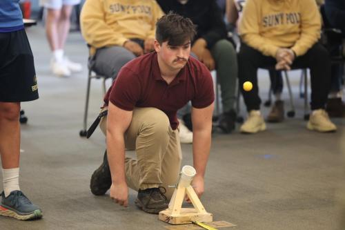 Engineering student participating in activity.