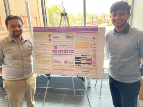 CNSE students Kevin Shah, left, and Utkarsh Shulda traveled to Utica for the Showcase.